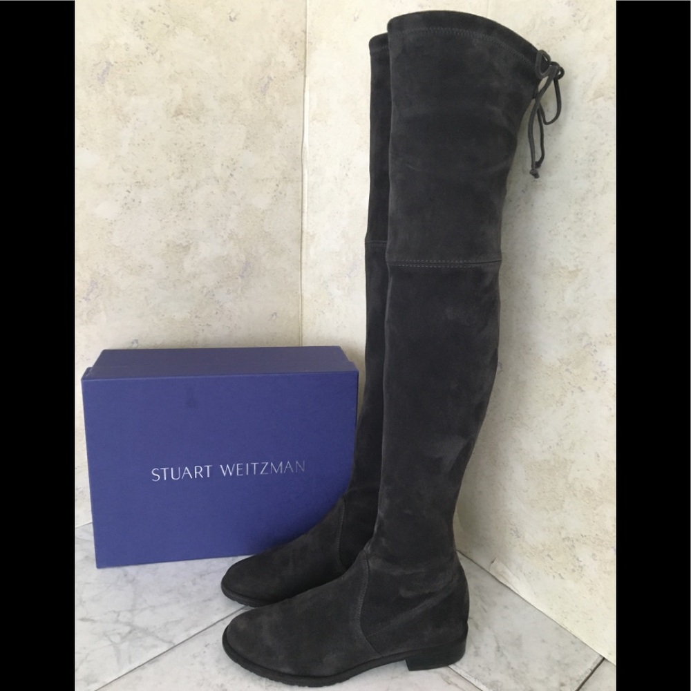 Stuart Weitzman Womens Black Over-the-Knee Suede Boots